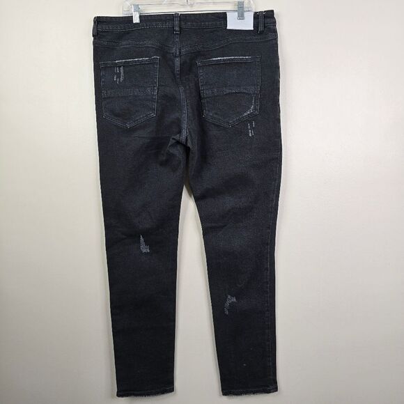 Half Evil 333 Button Fly Distressed 5 Pocket Style Jeans 40x32 - Picture 3 of 10